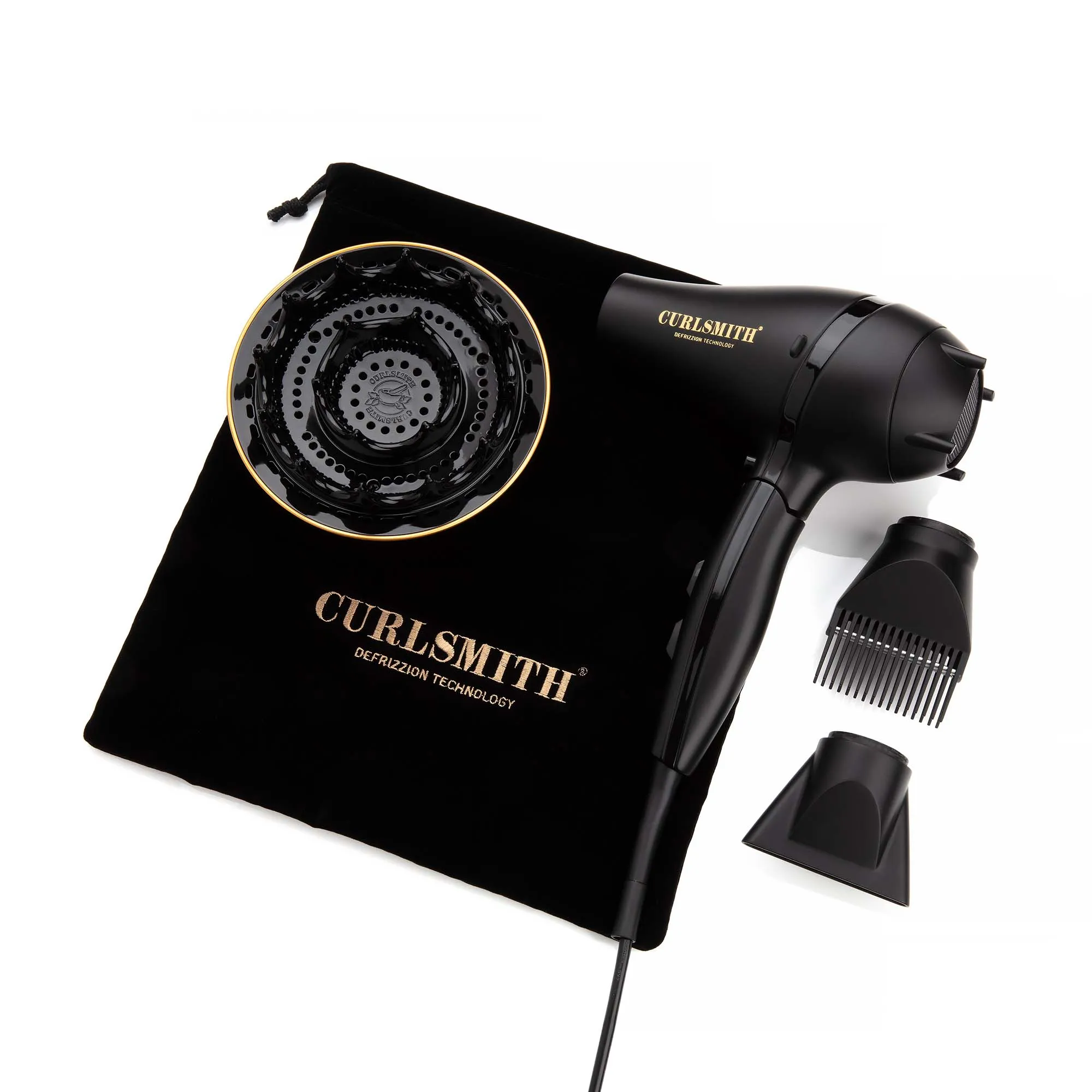 Hot Tools Curlsmith Travel Defrizzion Haartrockner mit  XL-Diffusor