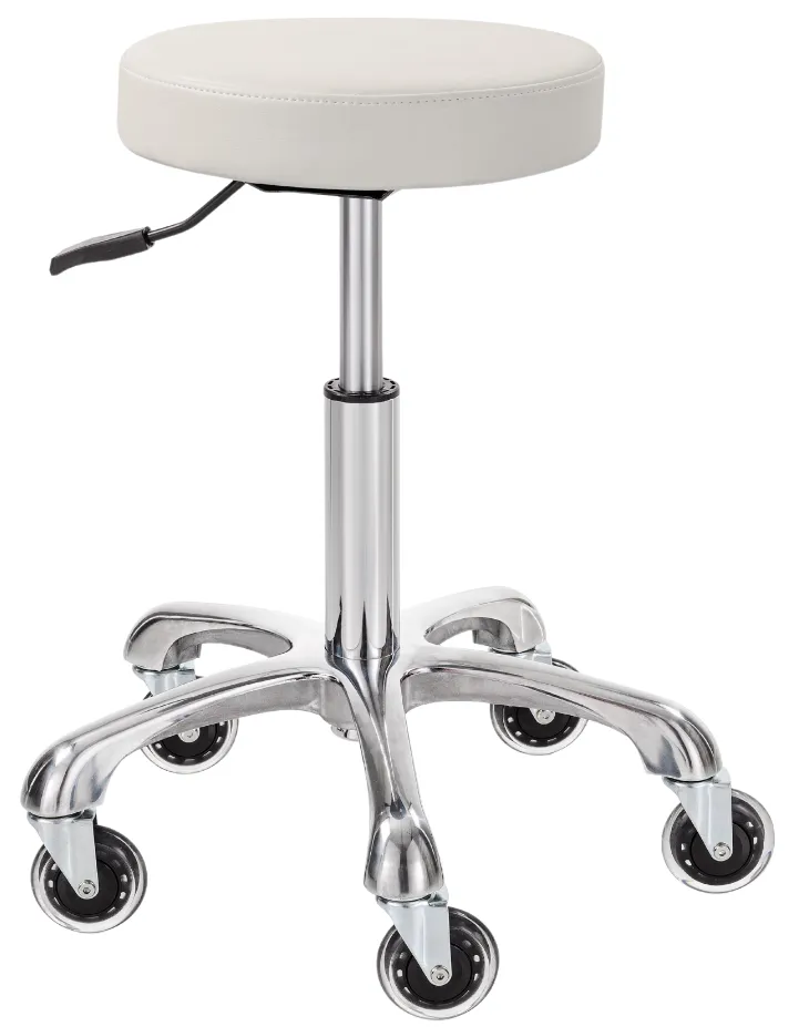Xanitalia Elitè Pro Round S Hocker aus weißem Kunstleder