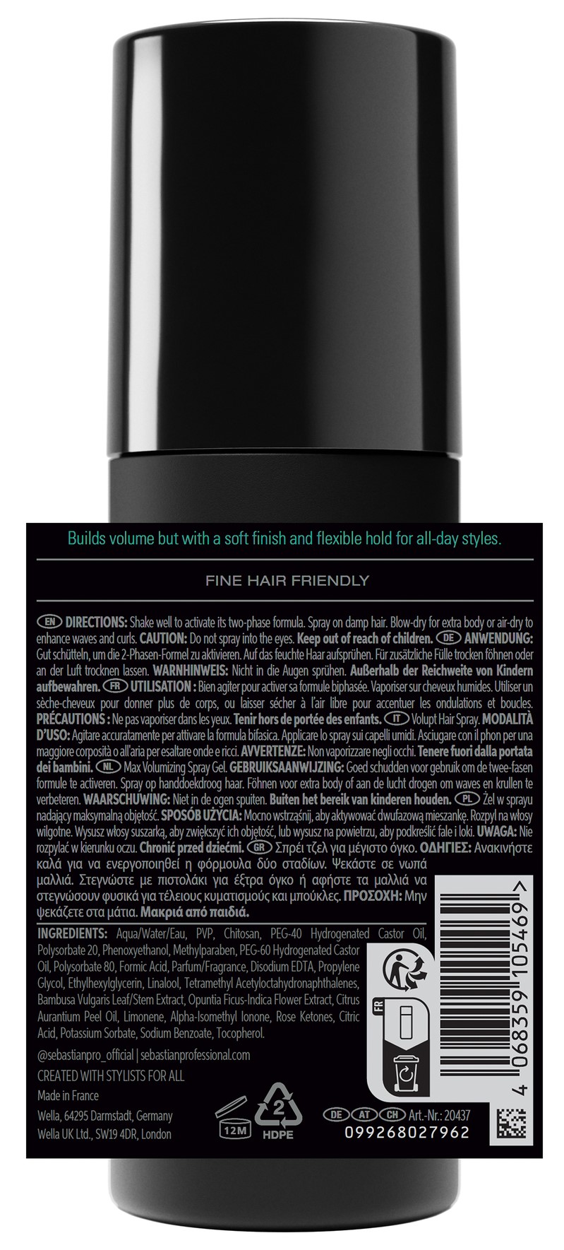 Sebastian Volupt Spray Volumizing Spray Gel