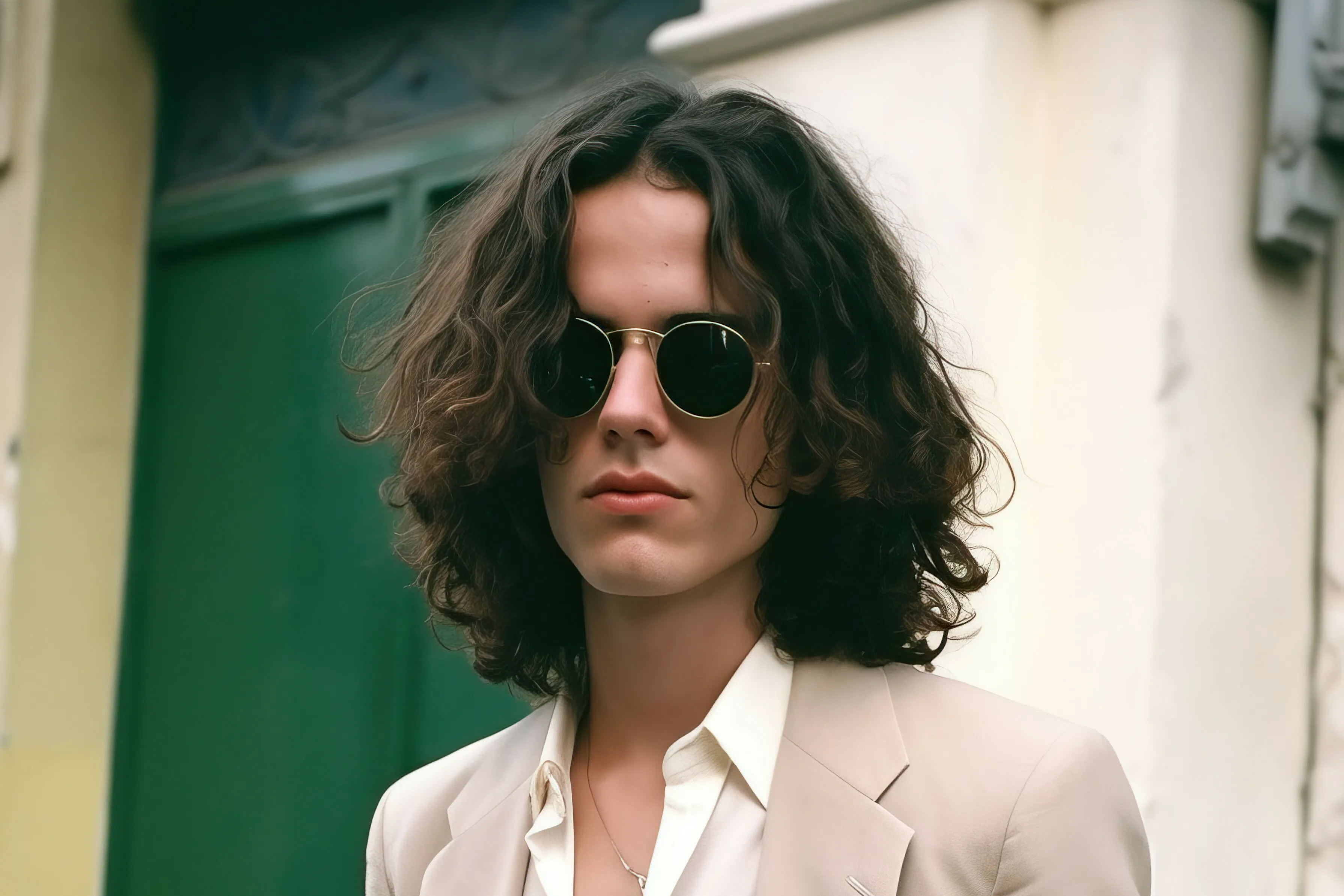 Lange Haare mit Mittelscheitel Mann